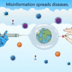 "Misinformation spreads diseases - Desinformação Científica" por Ana Clara Jacinto